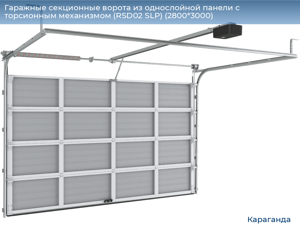 Гаражные секционные ворота из однослойной панели с торсионным механизмом (RSD02 SLP) (2800*3000), karaganda.doorhan.ru