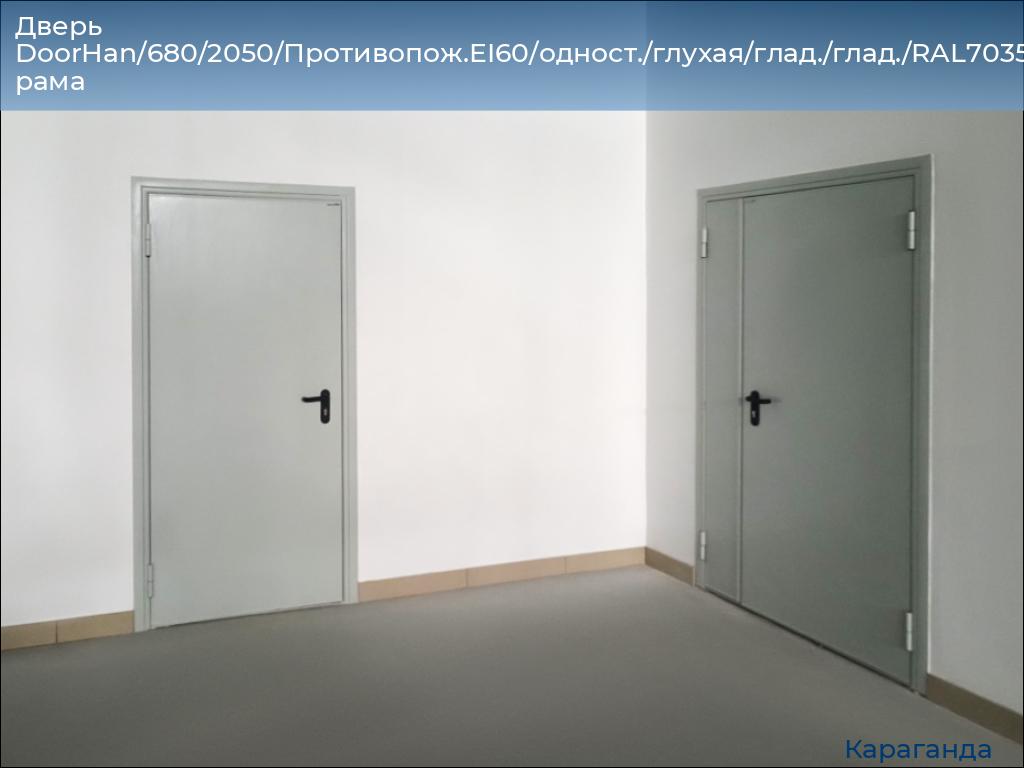 Дверь DoorHan/680/2050/Противопож.EI60/одност./глухая/глад./глад./RAL7035/лев./угл. рама, karaganda.doorhan.ru