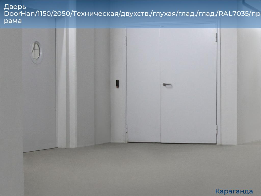 Дверь DoorHan/1150/2050/Техническая/двухств./глухая/глад./глад./RAL7035/прав./угл. рама, karaganda.doorhan.ru