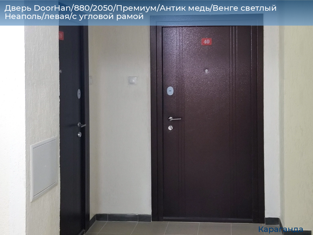 Дверь DoorHan/880/2050/Премиум/Антик медь/Венге светлый Неаполь/левая/с угловой рамой, karaganda.doorhan.ru