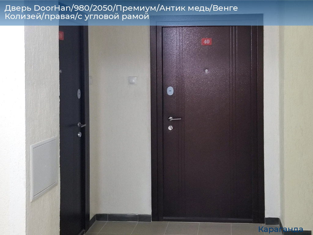 Дверь DoorHan/980/2050/Премиум/Антик медь/Венге Колизей/правая/с угловой рамой, karaganda.doorhan.ru