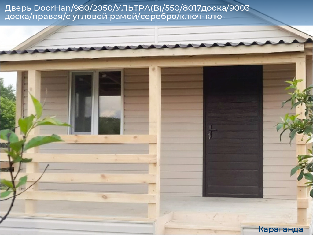 Дверь DoorHan/980/2050/УЛЬТРА(B)/550/8017доска/9003 доска/правая/с угловой рамой/серебро/ключ-ключ, karaganda.doorhan.ru