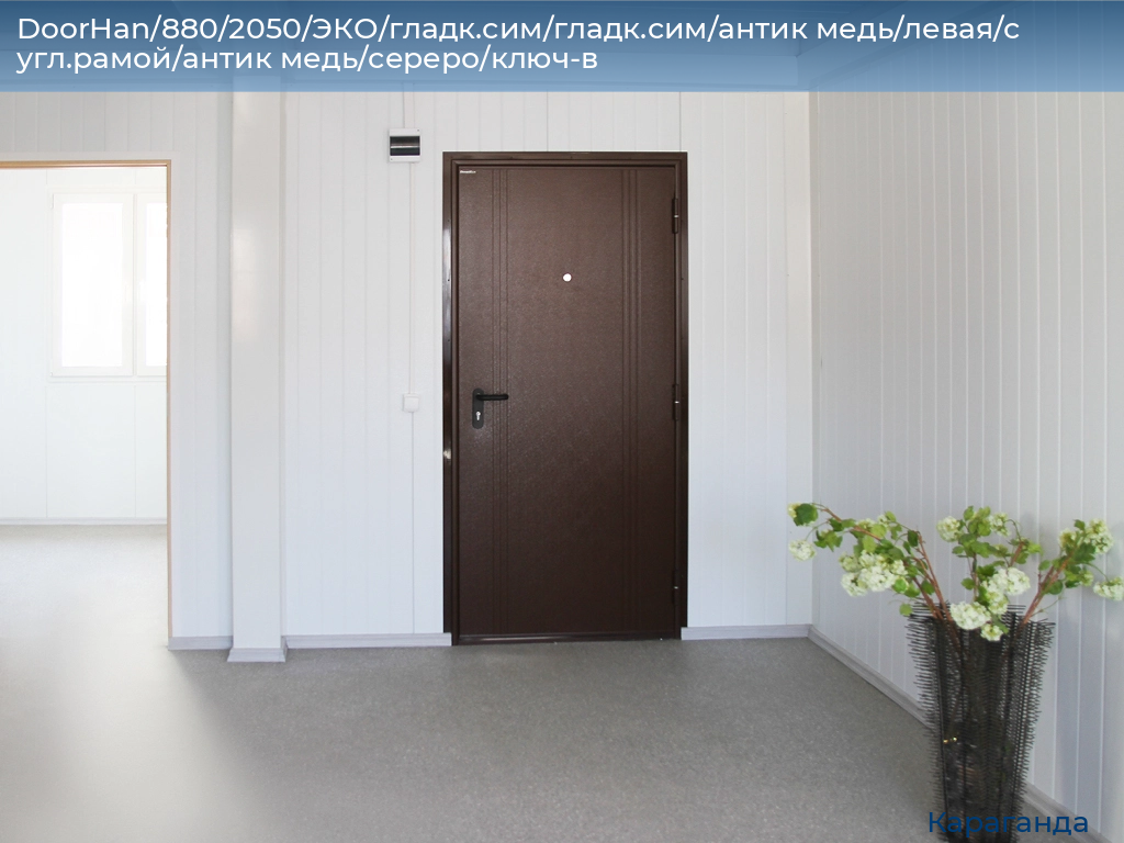 DoorHan/880/2050/ЭКО/гладк.сим/гладк.сим/антик медь/левая/с угл.рамой/антик медь/сереро/ключ-в, karaganda.doorhan.ru